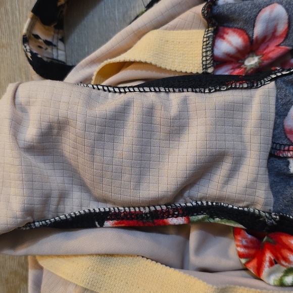 Floral Black and Red One-Piece Swimsuit - Picture 5 of 8